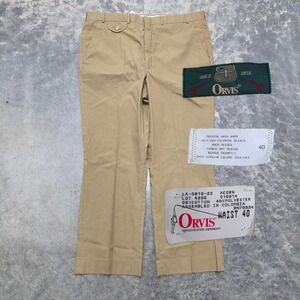 Vintage Orvis Acorn Tan 40 Waist Men's Cotton Blend Fishing Outdoor Casual Pants